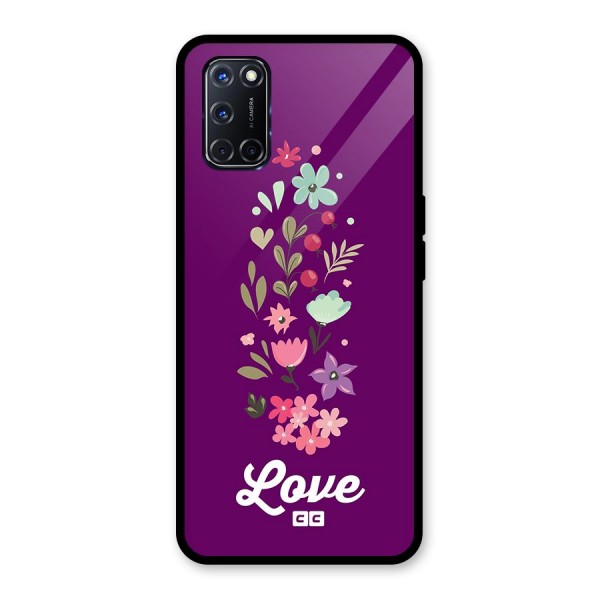 Floral Love Glass Back Case for Oppo A52