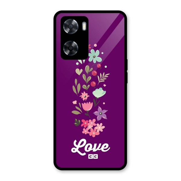 Floral Love Glass Back Case for Oppo A57 2022