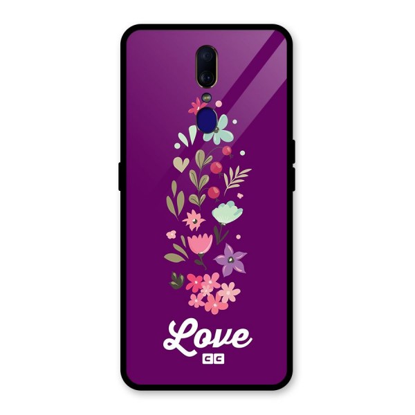 Floral Love Glass Back Case for Oppo F11