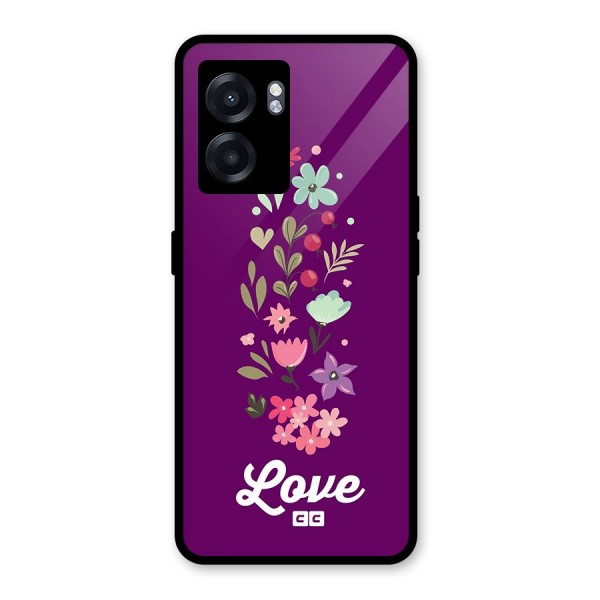 Floral Love Glass Back Case for Oppo K10 (5G)