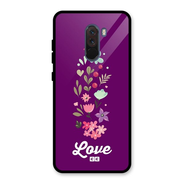 Floral Love Glass Back Case for Poco F1