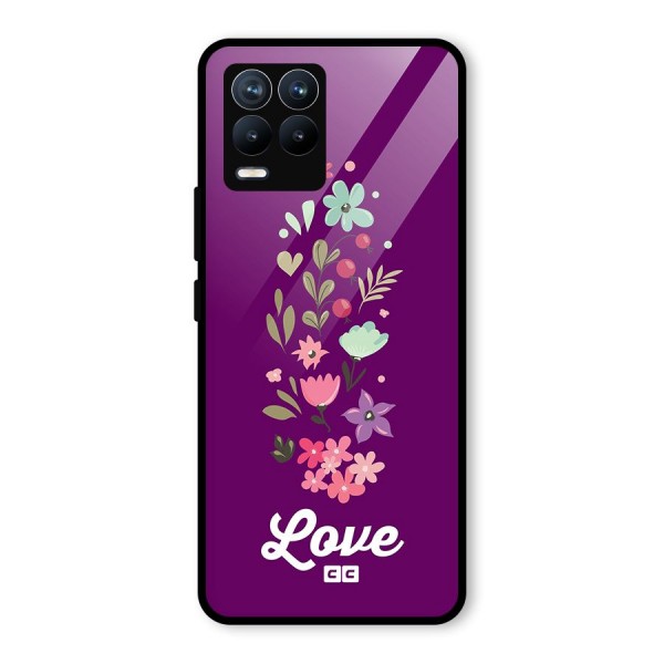 Floral Love Glass Back Case for Realme 8