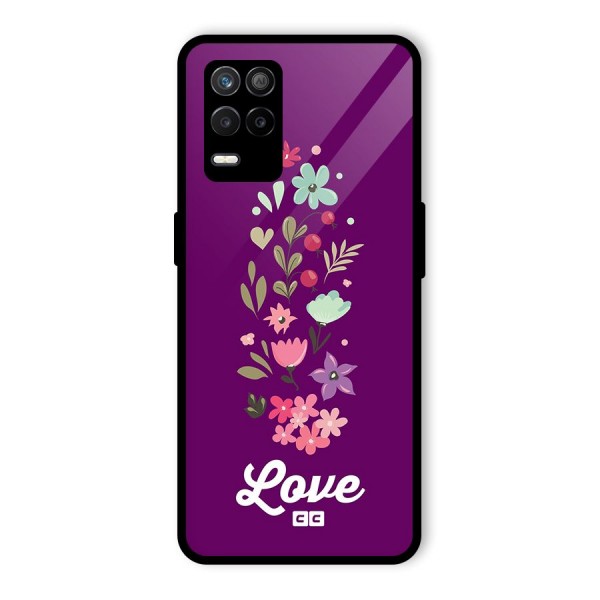 Floral Love Glass Back Case for Realme 9 5G