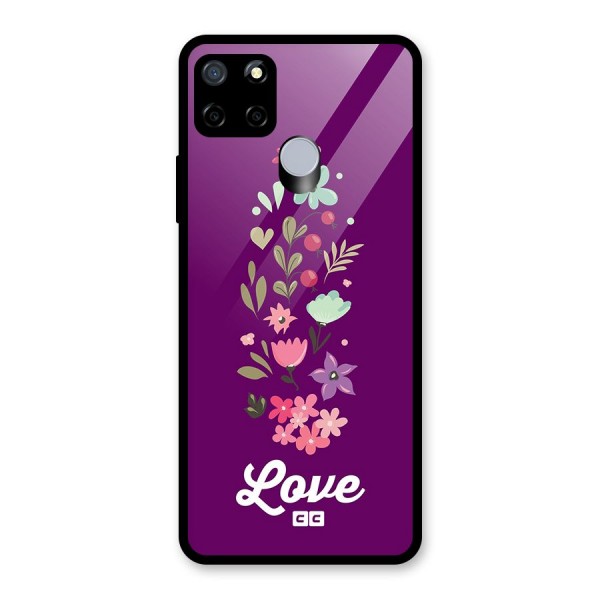 Floral Love Glass Back Case for Realme C12