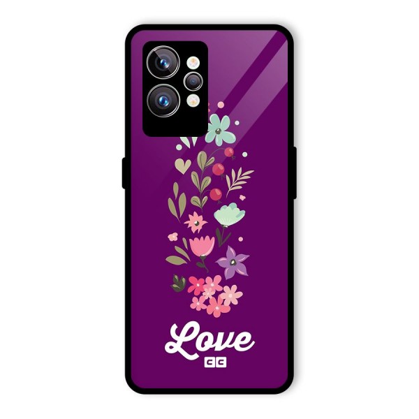 Floral Love Glass Back Case for Realme GT2 Pro