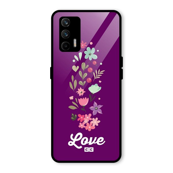 Floral Love Glass Back Case for Realme GT 5G