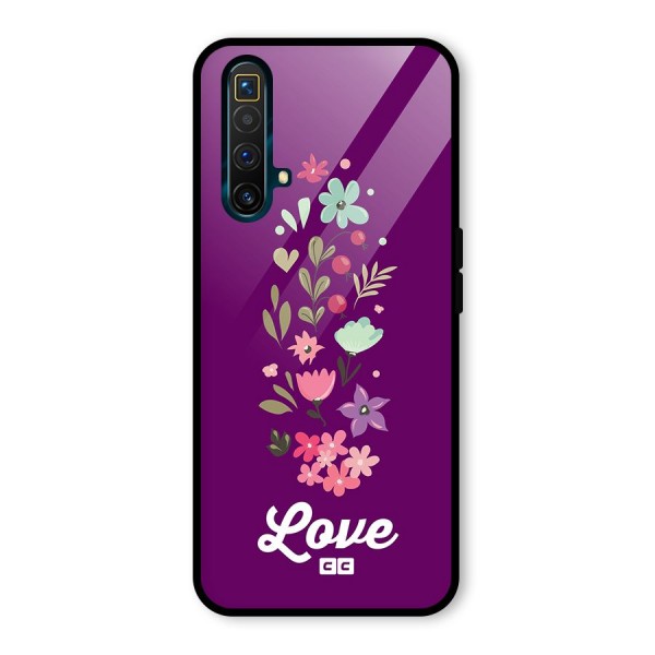 Floral Love Glass Back Case for Realme X3 SuperZoom