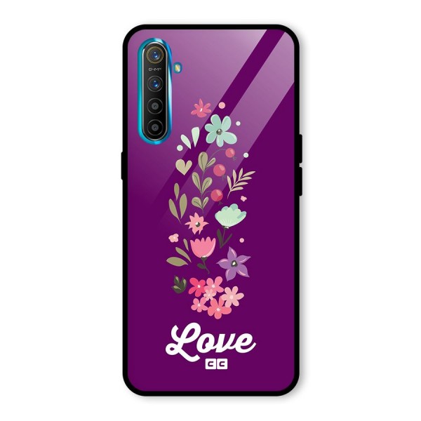 Floral Love Glass Back Case for Realme XT