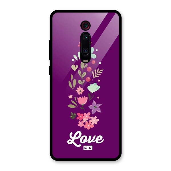 Floral Love Glass Back Case for Redmi K20 Pro