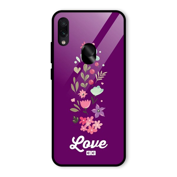 Floral Love Glass Back Case for Redmi Note 7