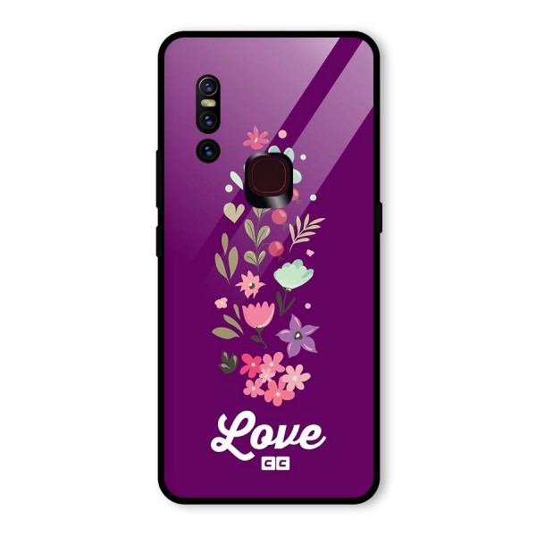 Floral Love Glass Back Case for Vivo V15