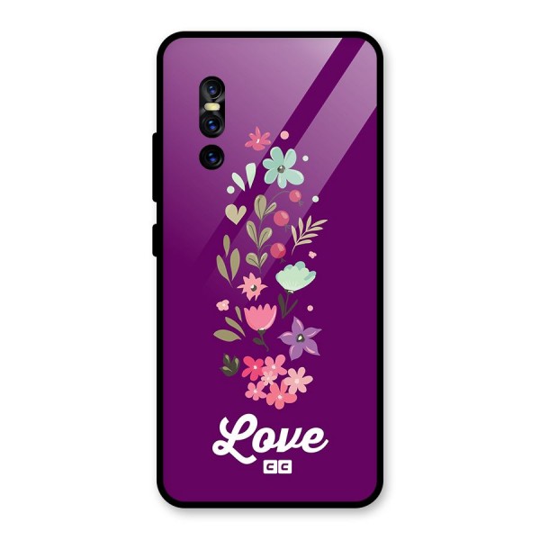 Floral Love Glass Back Case for Vivo V15 Pro