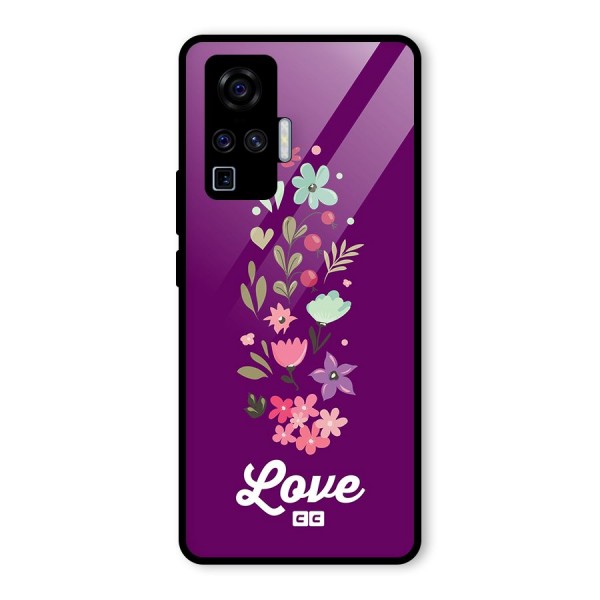 Floral Love Glass Back Case for Vivo X50 Pro