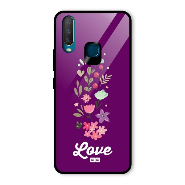 Floral Love Glass Back Case for Vivo Y12