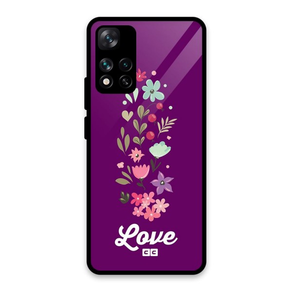 Floral Love Glass Back Case for Xiaomi 11i 5G