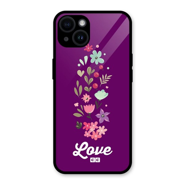 Floral Love Glass Back Case for iPhone 14