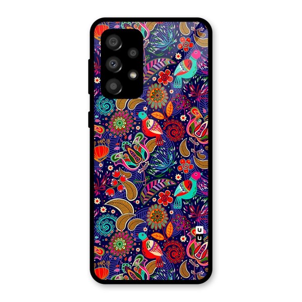 Floral Seamless Pattern Spring Flowers Glass Back Case for Galaxy A32