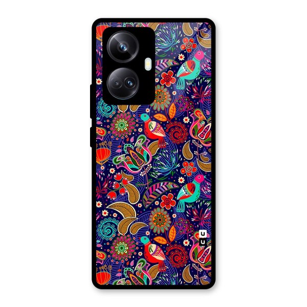 Floral Seamless Pattern Spring Flowers Glass Back Case for Realme 10 Pro Plus