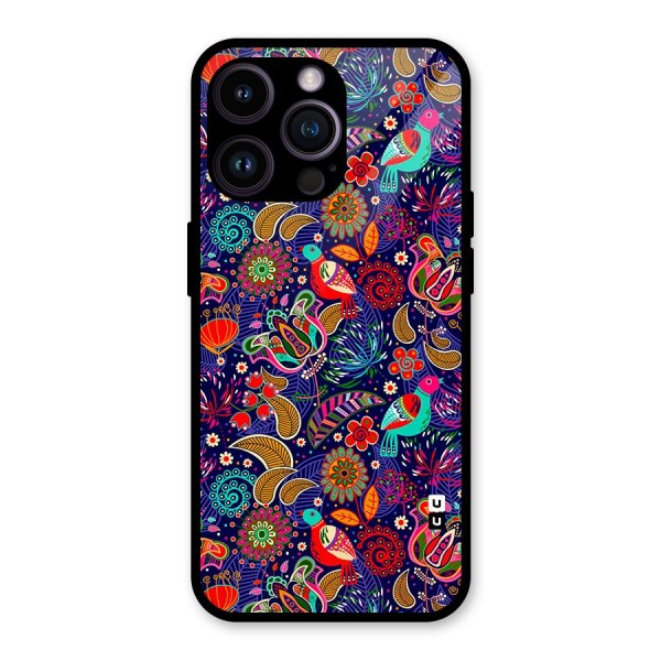 Floral Seamless Pattern Spring Flowers Glass Back Case for iPhone 14 Pro Max