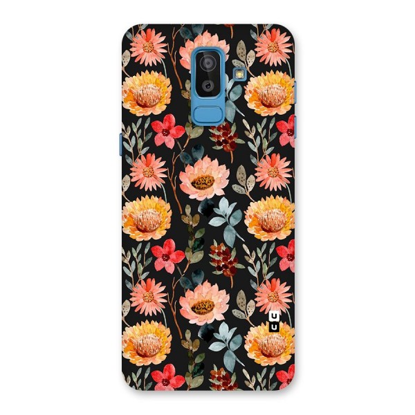 Florals Wonderful Pattern Glass Back Case for Galaxy J8