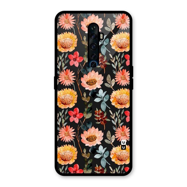 Florals Wonderful Pattern Glass Back Case for Oppo Reno2 Z