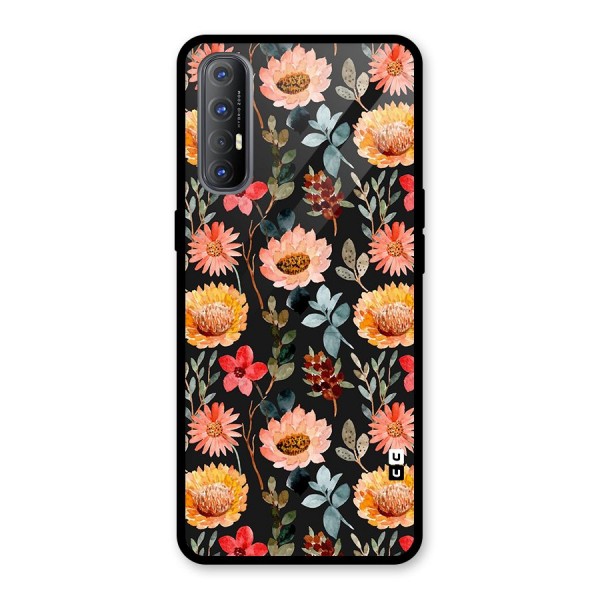 Florals Wonderful Pattern Glass Back Case for Oppo Reno3 Pro