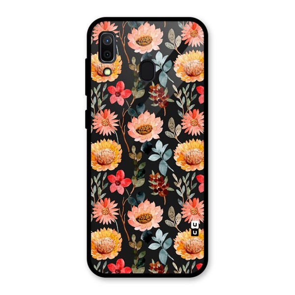 Florals Wonderful Pattern Glass Back Case for Galaxy A30