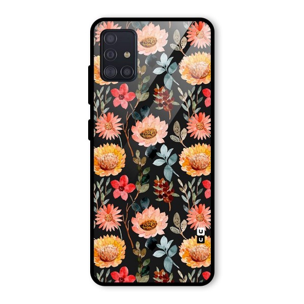 Florals Wonderful Pattern Glass Back Case for Galaxy A51