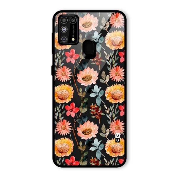 Florals Wonderful Pattern Glass Back Case for Galaxy M31