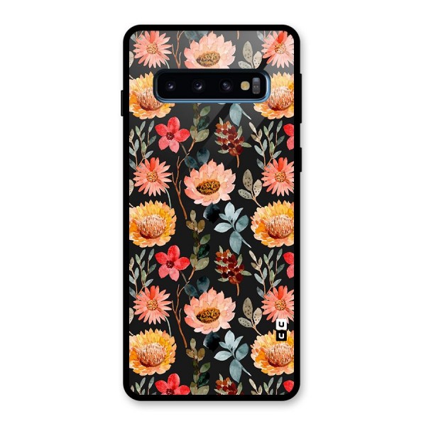 Florals Wonderful Pattern Glass Back Case for Galaxy S10