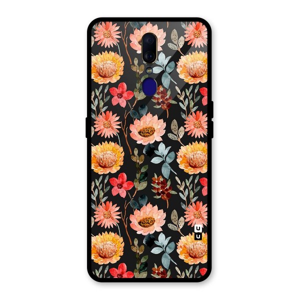 Florals Wonderful Pattern Glass Back Case for Oppo F11