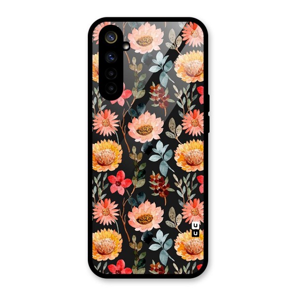 Florals Wonderful Pattern Glass Back Case for Realme 6i