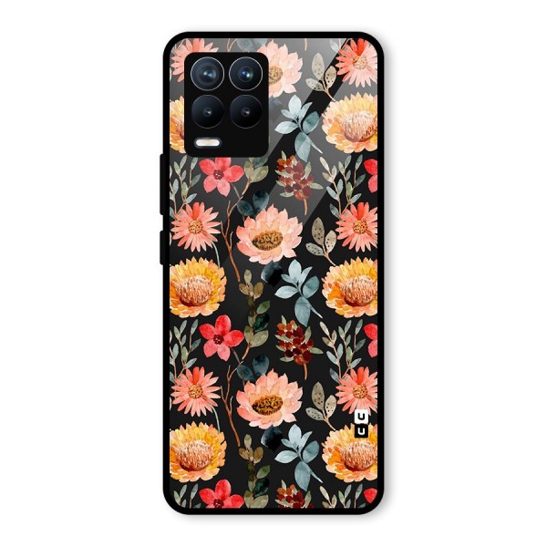 Florals Wonderful Pattern Glass Back Case for Realme 8