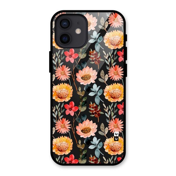 Florals Wonderful Pattern Glass Back Case for iPhone 12