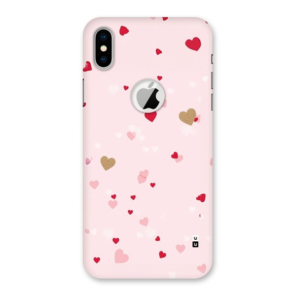 Flying Hearts Back Case for iPhone XS Logo Cut