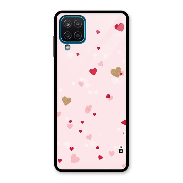 Flying Hearts Glass Back Case for Galaxy A12