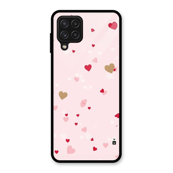 Flying Hearts Glass Back Case for Galaxy A22 4G