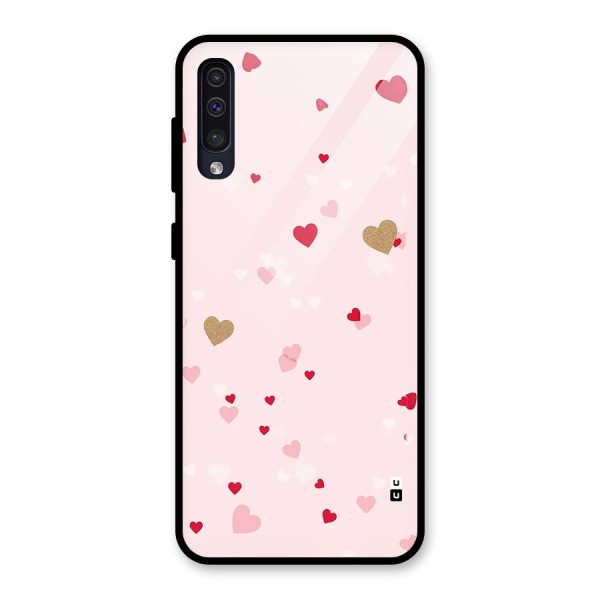 Flying Hearts Glass Back Case for Galaxy A50