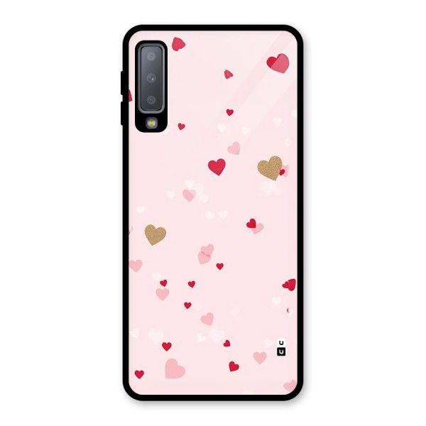 Flying Hearts Glass Back Case for Galaxy A7 (2018)