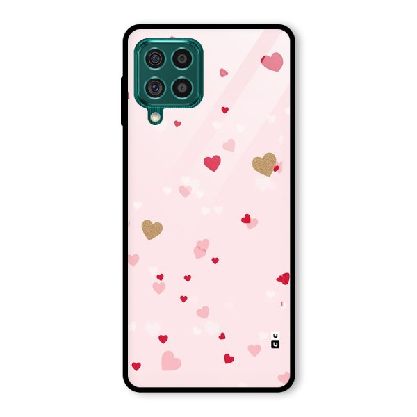 Flying Hearts Glass Back Case for Galaxy F62