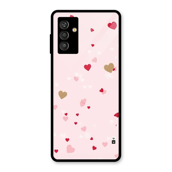 Flying Hearts Glass Back Case for Galaxy M13