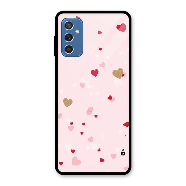 Flying Hearts Glass Back Case for Galaxy M52 5G