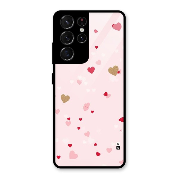 Flying Hearts Glass Back Case for Galaxy S21 Ultra 5G