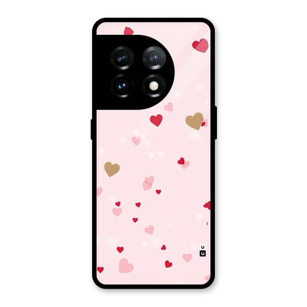 Flying Hearts Glass Back Case for OnePlus 11