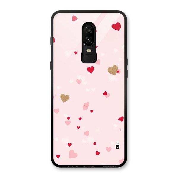 Flying Hearts Glass Back Case for OnePlus 6