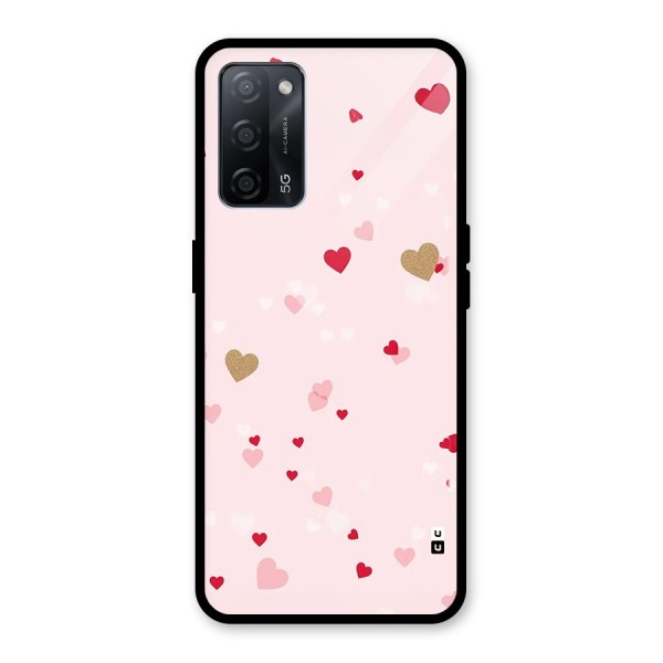 Flying Hearts Glass Back Case for Oppo A53s 5G