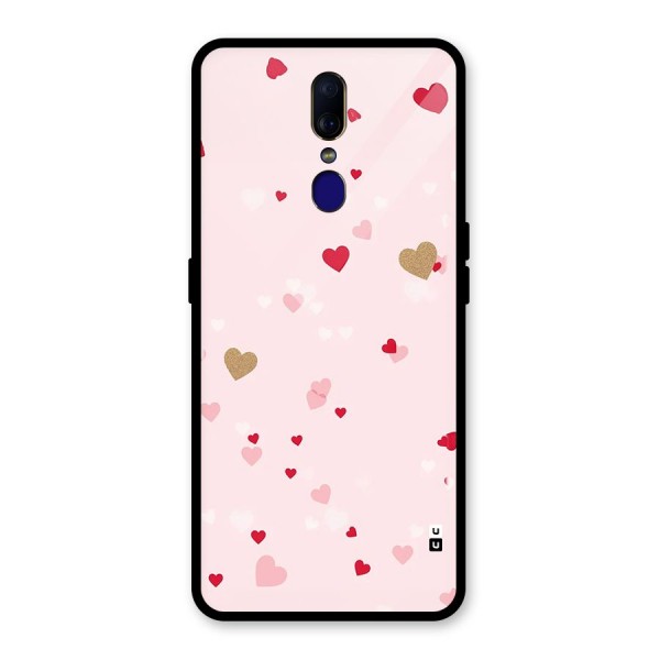 Flying Hearts Glass Back Case for Oppo F11