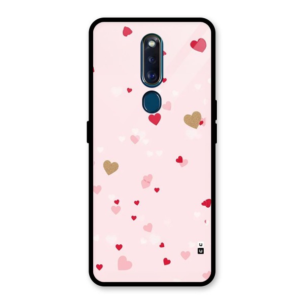 Flying Hearts Glass Back Case for Oppo F11 Pro