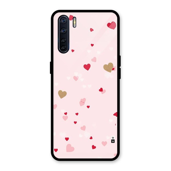 Flying Hearts Glass Back Case for Oppo F15