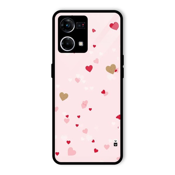 Flying Hearts Glass Back Case for Oppo F21s Pro 4G